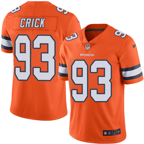 Youth Elite Jared Crick Nike Jersey Orange - #93 Rush NFL Denver Broncos